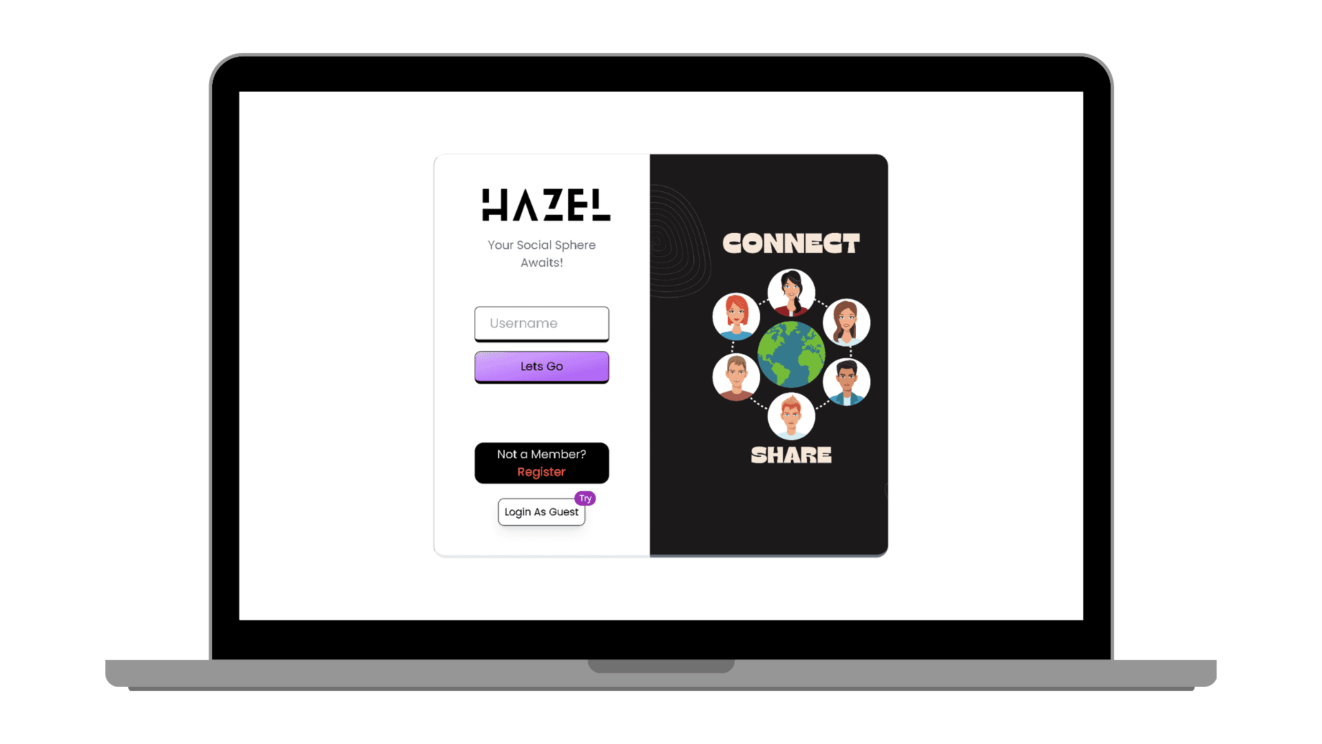 Hazel – Social Web App screenshot 1